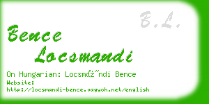 bence locsmandi business card